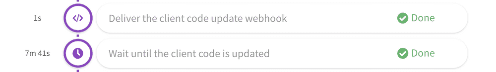 Configured webhook step example