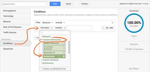 DataUnlocker Docs • Using a custom dimension with Universal Analytics