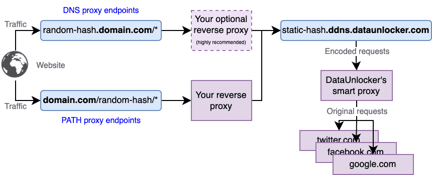 Proxy endpoint types and setup