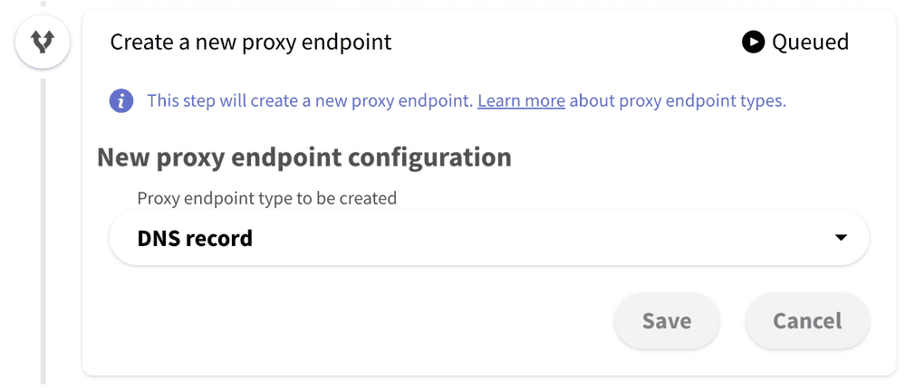 Create proxy endpoint automation pipeline step