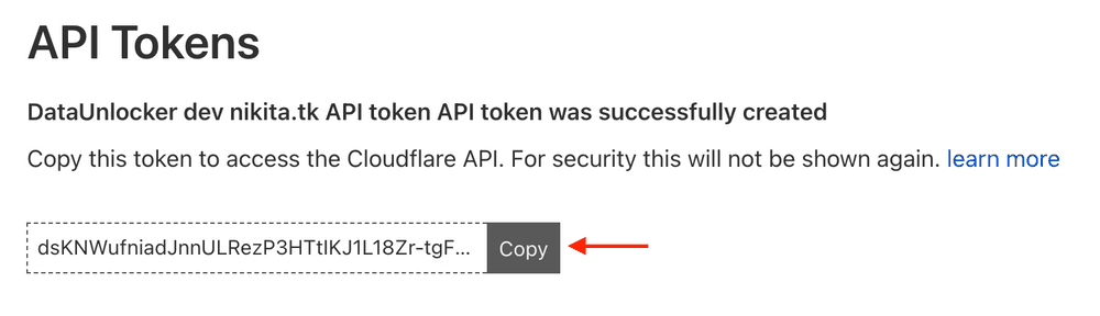 CloudFlare getting the access token